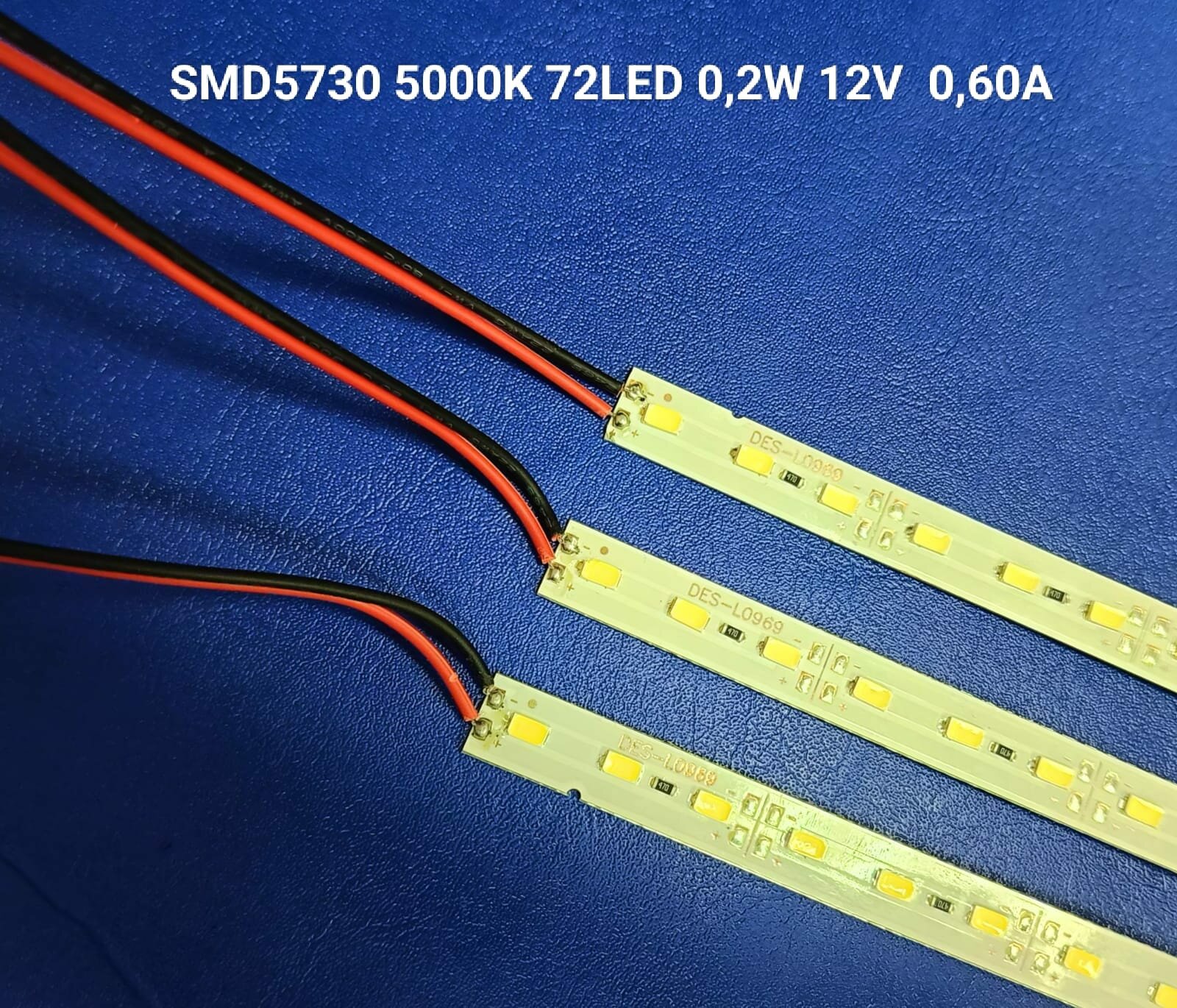 3шт Светодиодный модуль 1м 5730 5000K 72 LED 0,2W 12V 0,60А