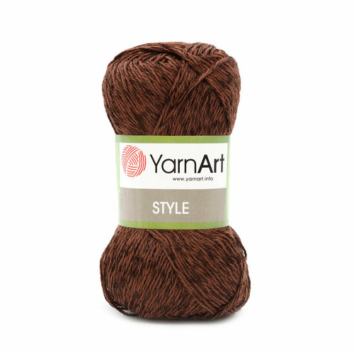 Пряжа для вязания YarnArt 'Style' 50гр 185м (67% хлопок, 33% вискоза) (672 темно-коричневый), 5 мотков