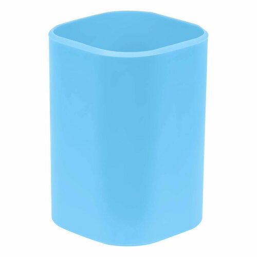 подставка ступенькадетская цвет голубой Подставка-стакан для канцелярии СТАММ Фаворит, пластик, квадратная, голубая