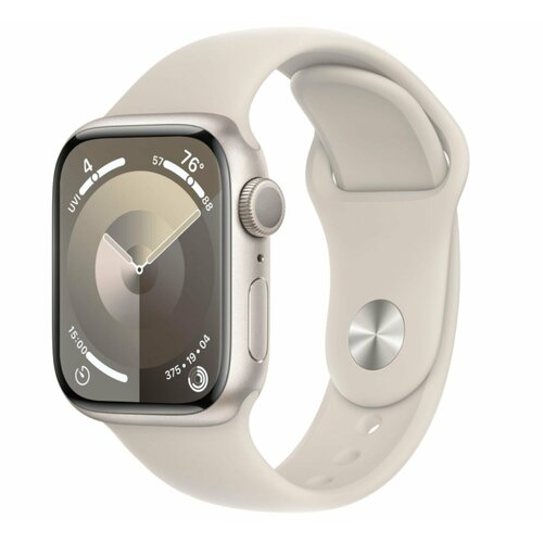 Apple Watch Series 9 GPS 45mm Starlight Aluminum Case with Sport Band Starlight SM 140190 mm 4415000₽