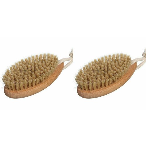 Щётка для сухого массажа Kristaller, натуральная щетина, белая, 112 пучков, 2 уп