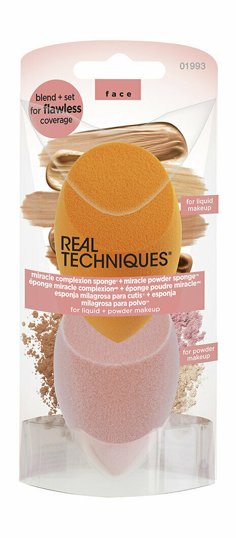 Спонжи для макияжа Real Techniques Complexion Sponge and Miracle Powder Sponge