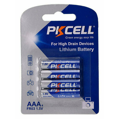 Батарейка AAA - Pkcell 1.5V Li-Fe AAA-4B (4