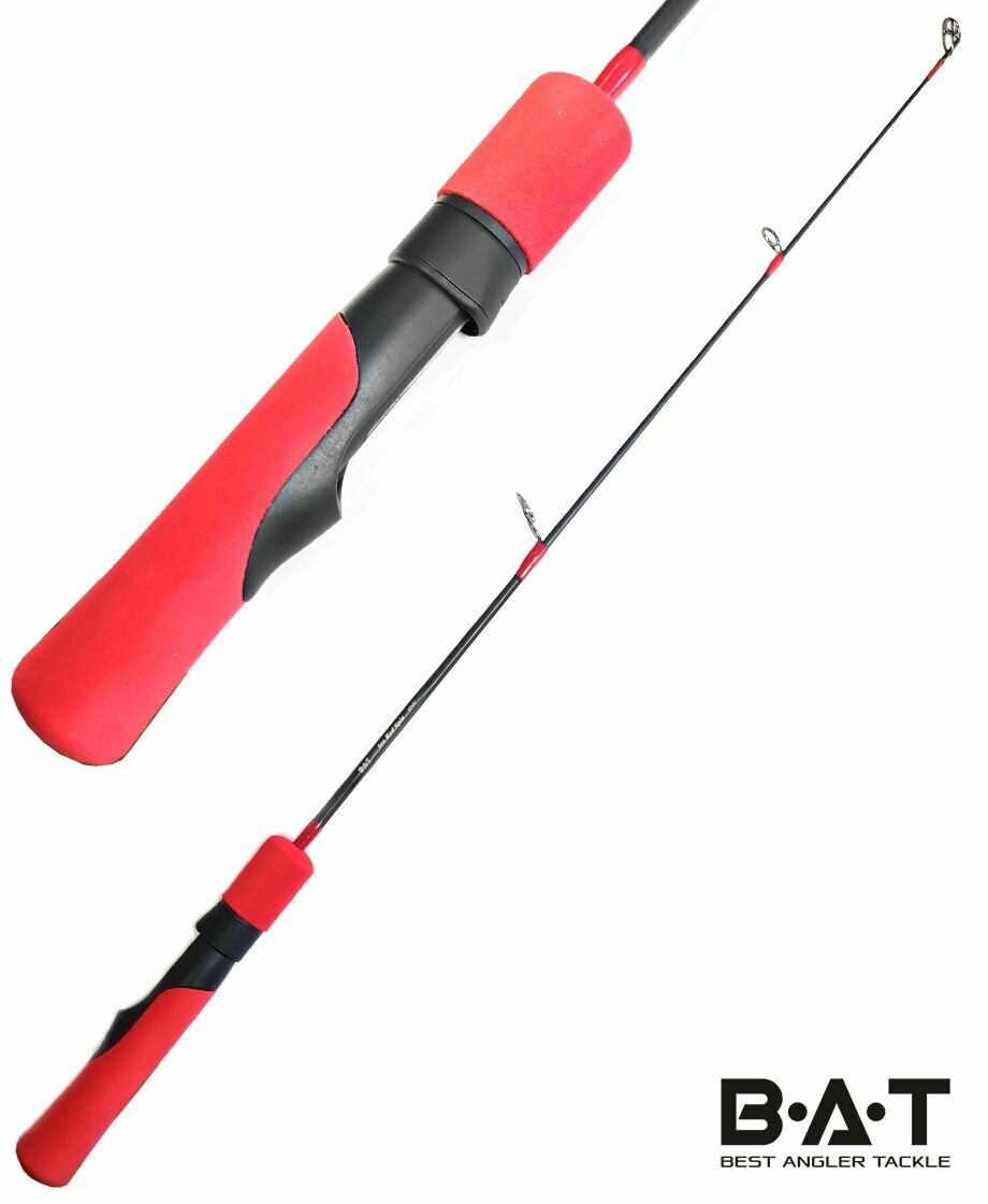 Зимняя удочка BAT Ice Red Spin 67 / для ловли судака на вибы / под мультипликаторную катушку