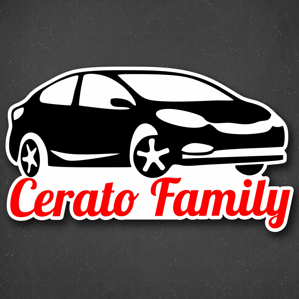 Наклейка на авто "Cerato Family" 24x13 см