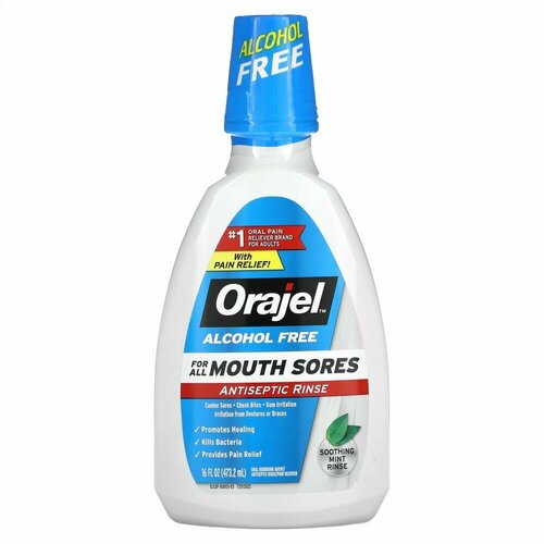 Orajel, Antiseptic Rinse, Alcohol-Free, Soothing Mint, 16 fl oz (473.2 ml)