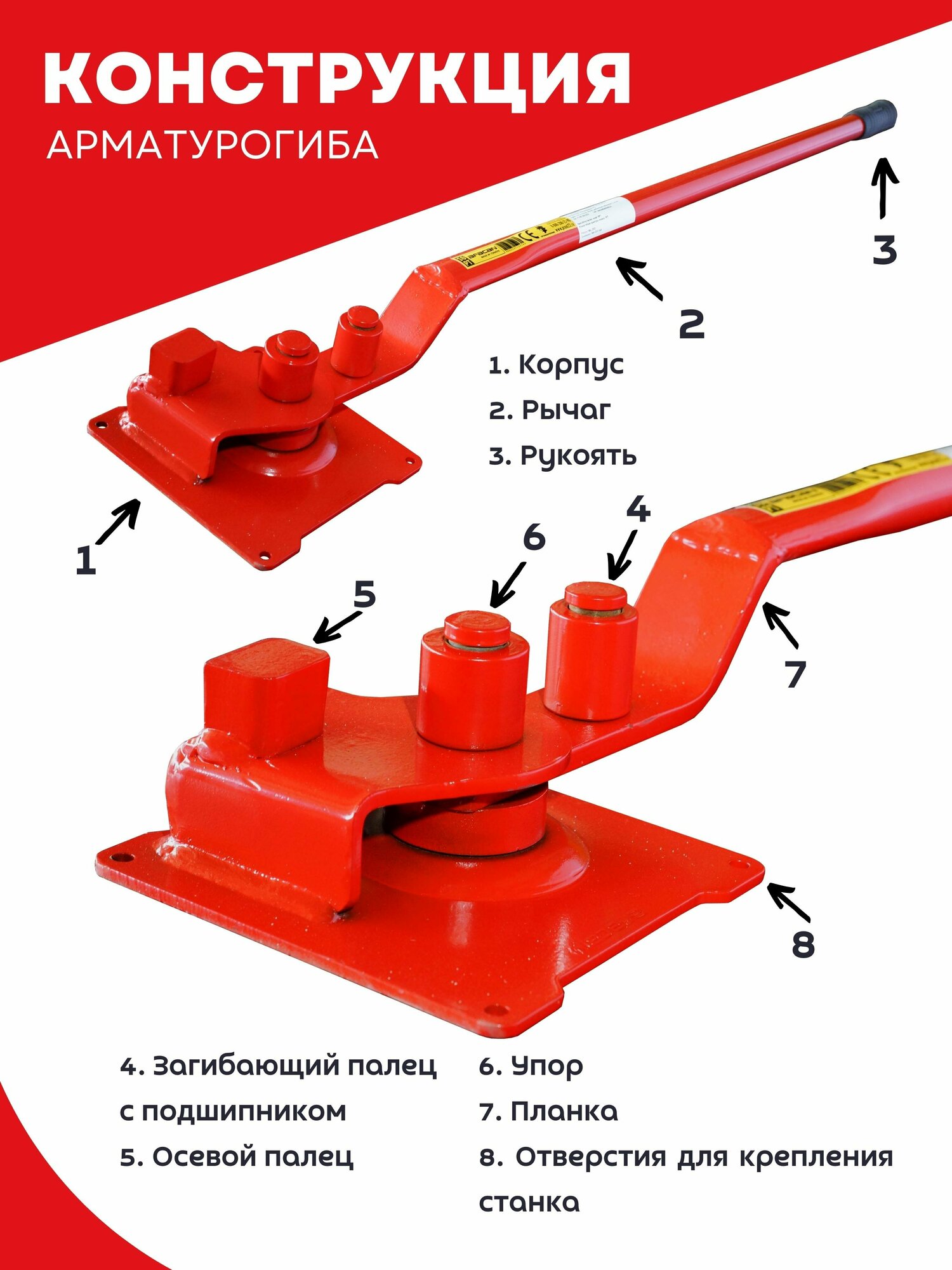 Ручной станок для гибки арматуры Afacan - фото №7