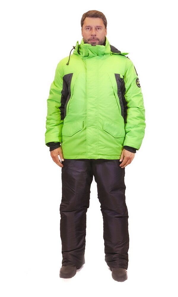 Зимний костюм поплавок для рыбалки "Фишер -45" от ONERUS. Ткань: Таслан. Цвет: Зеленый, чёрный. Размер: 44-46/170-176