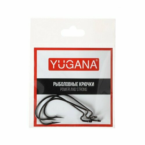 фото Крючки офсетные yugana wide range worm, № 4/0, 3 шт. (комплект из 10 шт)
