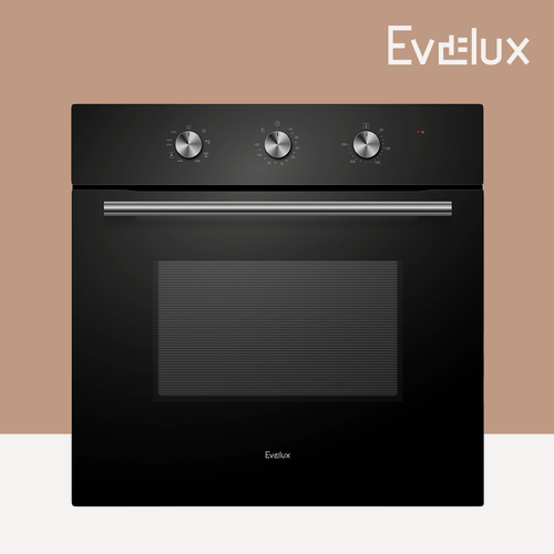 Изображение товара Электрический духовой шкаф Evelux EO 620 B ширина 60 см, объем 65 л, гриль, конвекция, 8 режимов, черный
