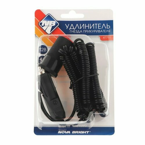 Удлинитель гнезда прикуривателя Nova Bright 4 метра 12 В комплект из 3 шт 1938₽