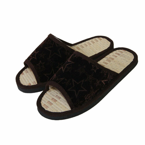 Тапочки Фофа, текстиль, нескользящая подошва, размер 41/42, коричневый