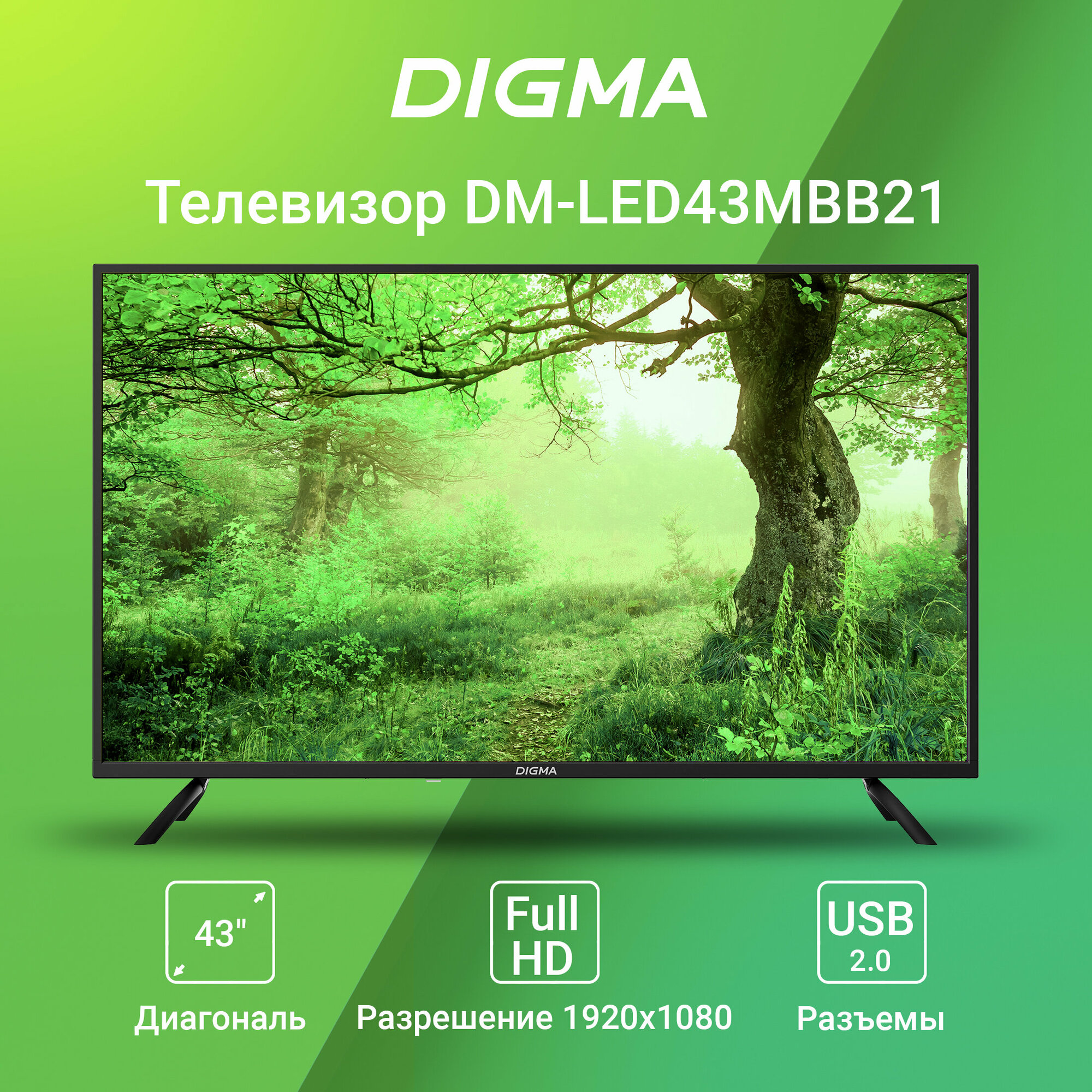 Телевизор Digma DM-LED43MBB21, 43", LED, FULL HD, черный - фото №16