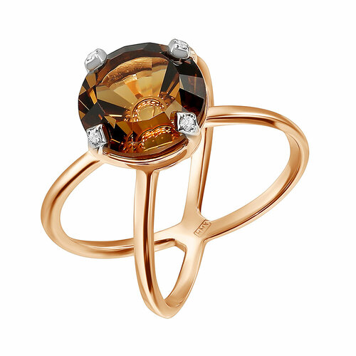 фото Кольцо aloris, красное золото, 585 проба, цитрин, размер 18.5 aloris jewelry