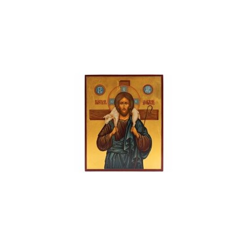 Икона 13х16 Пастырь добрый (фон золото), письмо, темпера, золочение #156462