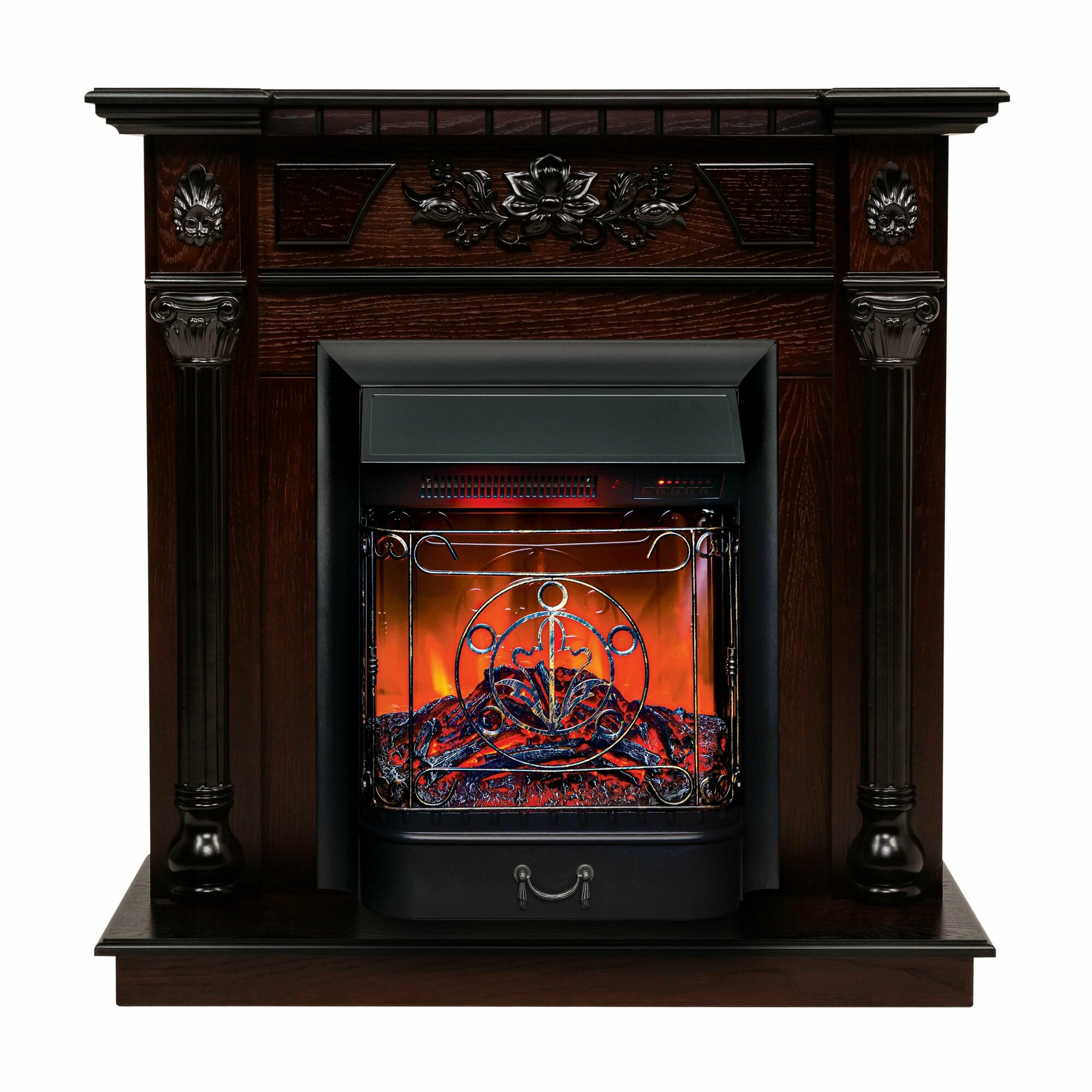 Электрокамин RealFlame DACOTA STD/EUG AO-215 с очагом Majestic Lux Black (пульт)