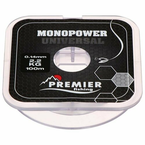 фото Леска preмier fishing monopower universal, диаметр 0.14 мм, тест 2.2 кг, 100 м, прозрачная (комплект из 11 шт) premier fishing