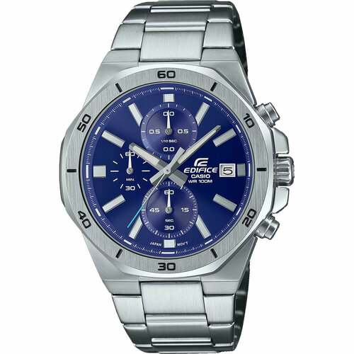 фото Наручные часы casio, серебряный, синий