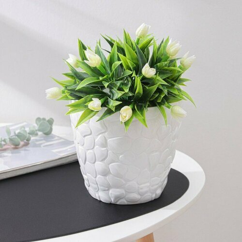 Горшок с поддоном Камешки 3 л цвет белый комплект из 9 шт 2248₽