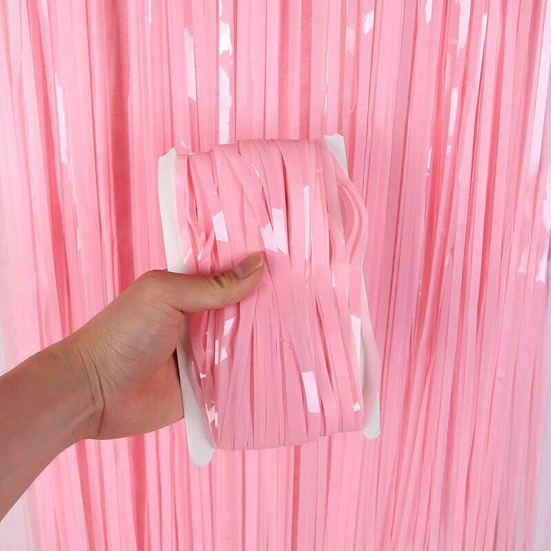 фото Занавес "Дождик Макаронс" Нежно-розовый 2 м*1 м / 1 шт.