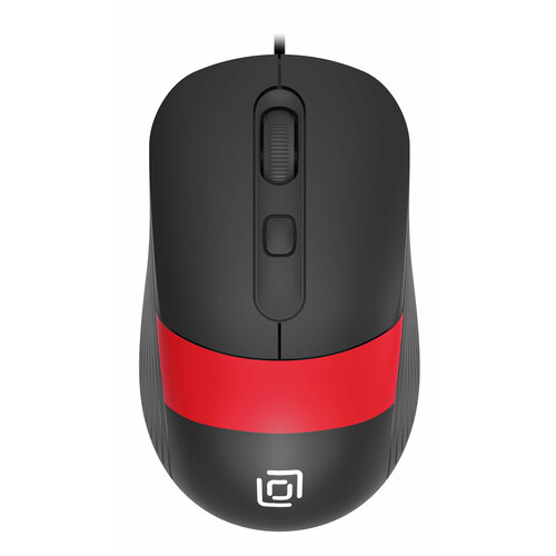 Мышь Оклик 310M черныйкрасный оптическая 2400dpi USB для ноутбука 3but 151600₽