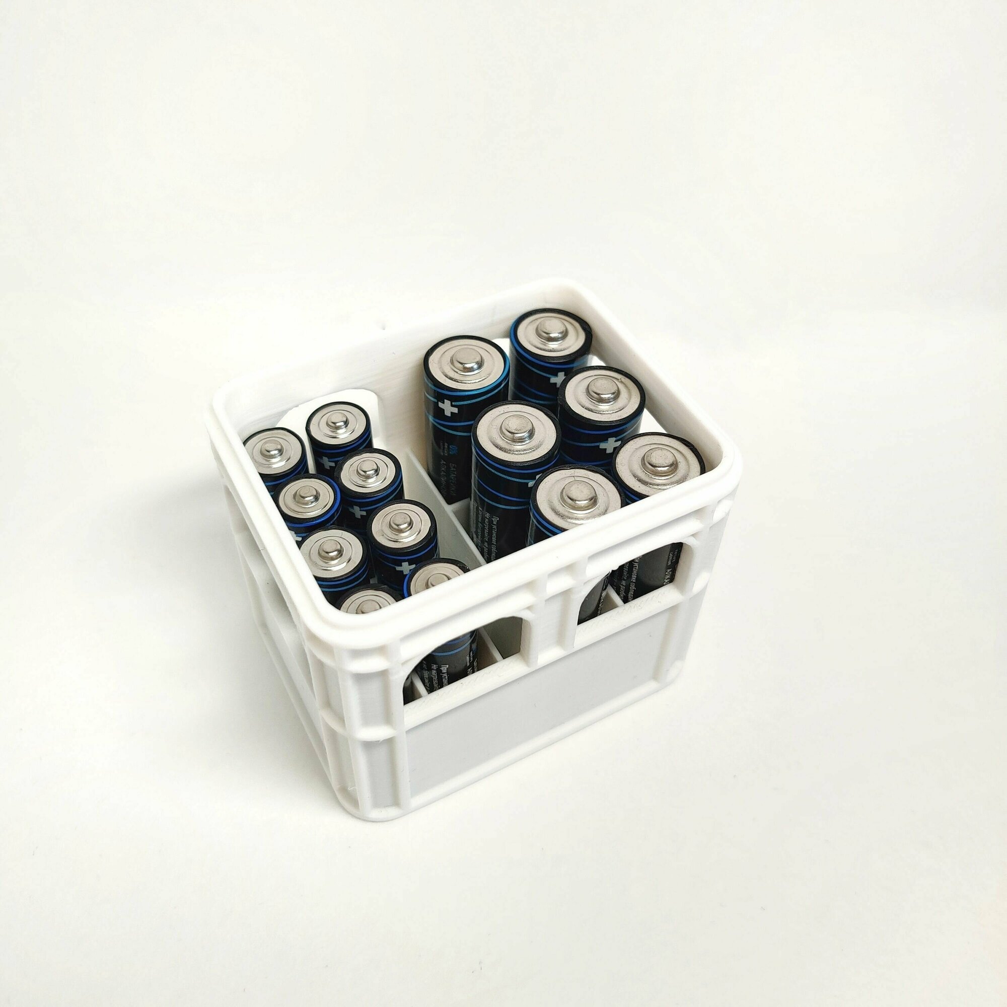Органайзер на 8 ячеек формата ААА + 6 ячеек АА контейнер для батареек - фотография № 4