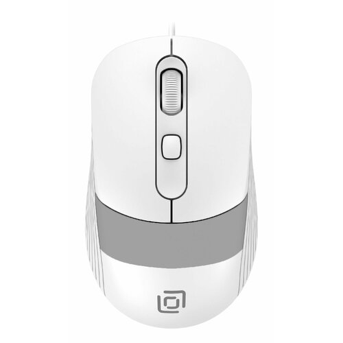 Мышь Оклик 310M белыйсерый оптическая 2400dpi USB для ноутбука 3but 152900₽