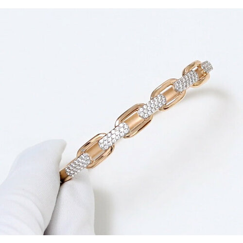 фото Браслет diamant online, золото, 585 проба, фианит, длина 19 см.