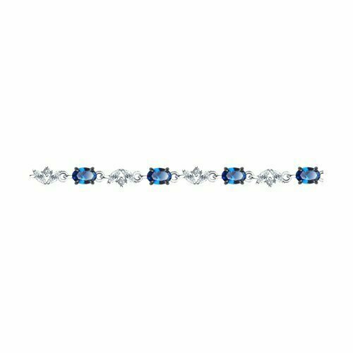 фото Браслет diamant online, серебро, 925 проба, фианит, длина 18 см.