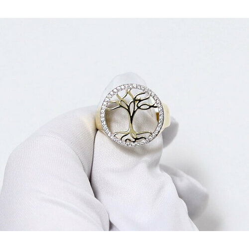 фото Кольцо diamant online, золото, 585 проба, фианит, размер 18, прозрачный