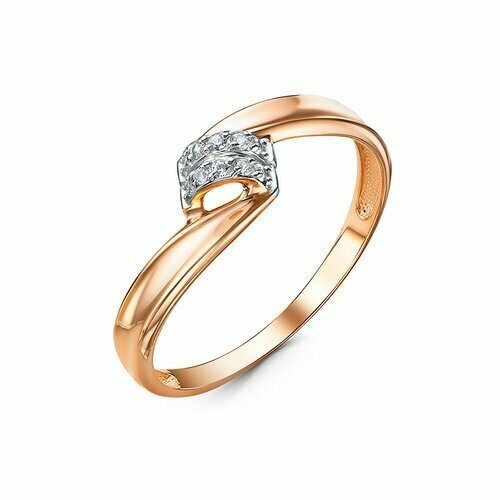 фото Кольцо diamant online, золото, 585 проба, фианит, размер 16, прозрачный