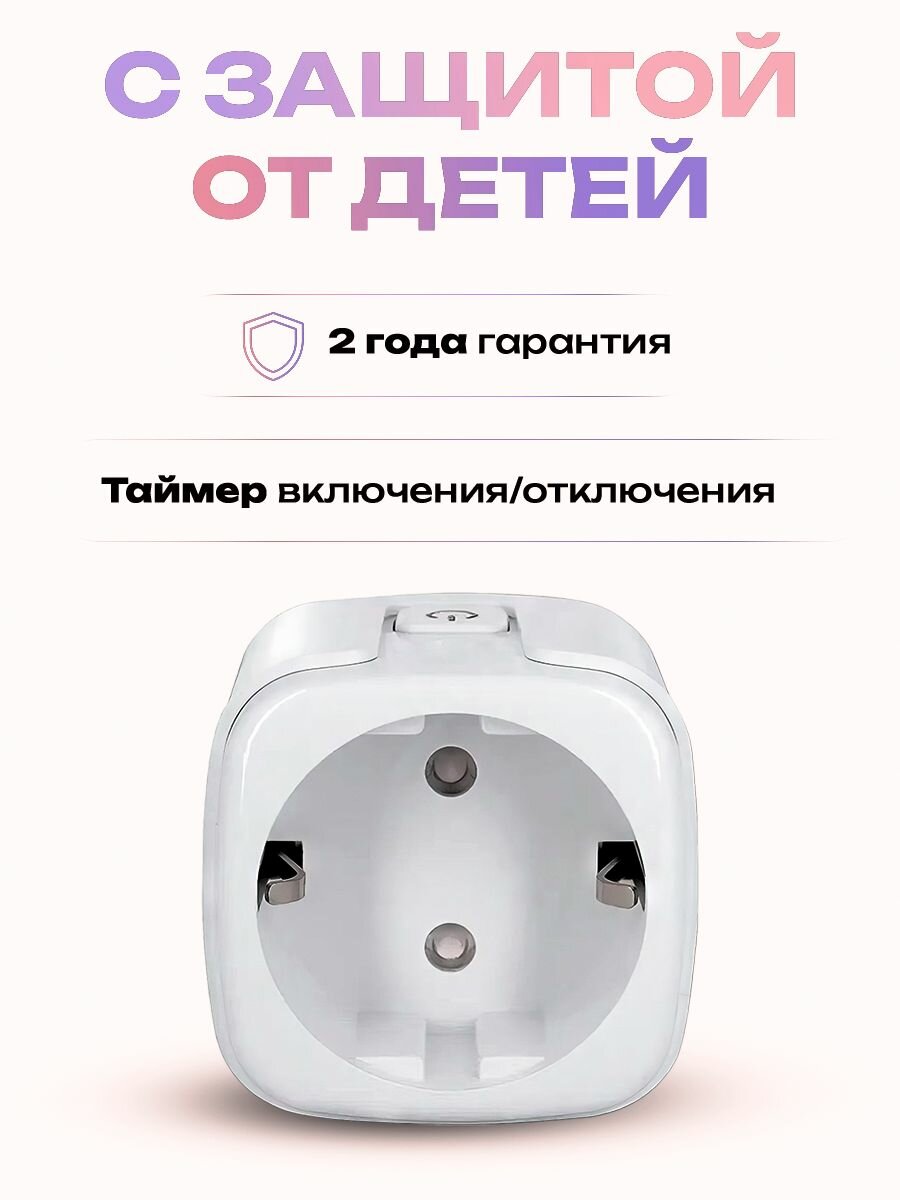 Умная розетка с алисой Camelion Smart Home BNS/SH-1/16A/WIFI Контроль+Счетчик+WiFi