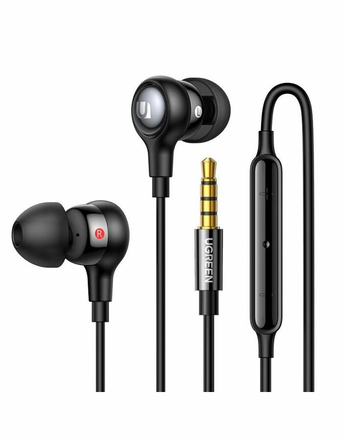 Наушники проводные UGREEN EP103 (30637) In-Ear Earphones with 3.5mm Plug . черный