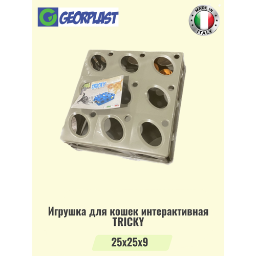 georplast tricky игрушка для кошек с шариком из пластика в ассортименте Игрушка для кошек интерактивная TRICKY с шариками мокко