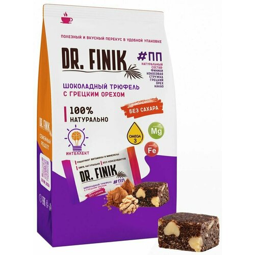 Конфеты Dr.Finik финиковые шоколадный трюфель с грецким орехом 150г х 2шт