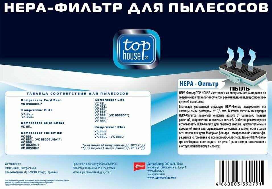 Top House HEPA-фильтр TH 001LG