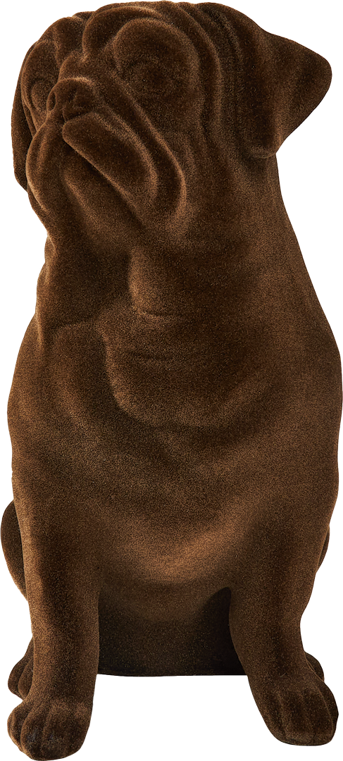 Копилка Мопс коричневая гипс