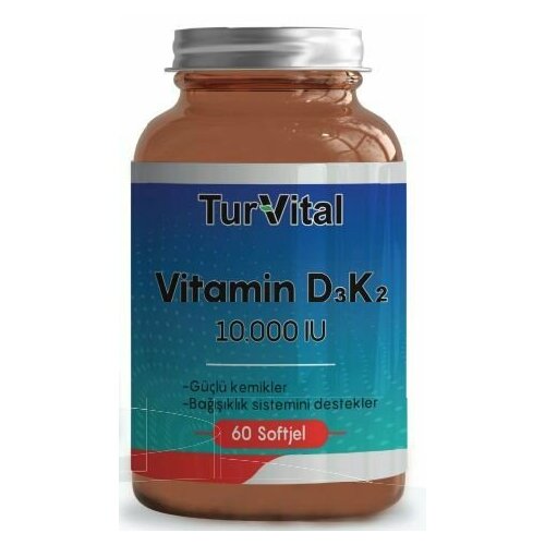 TurVital Vitamin D3K2 10000ME / ТурВитал Д3К2 10000ME 60 капсул