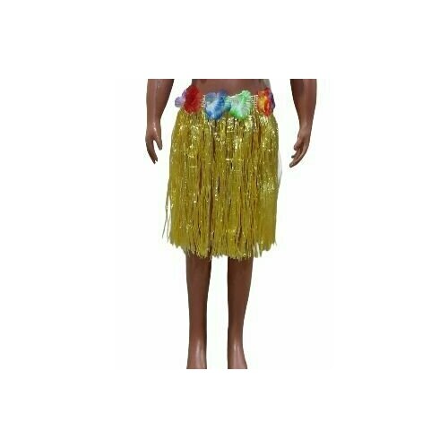 Гавайская юбка желтая желтая гавайская юбка 80см 649
