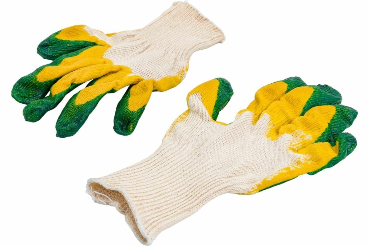 фото Перчатки с двойным латексным обливом Gigant люкс, 13 класс, зеленые GGL-17