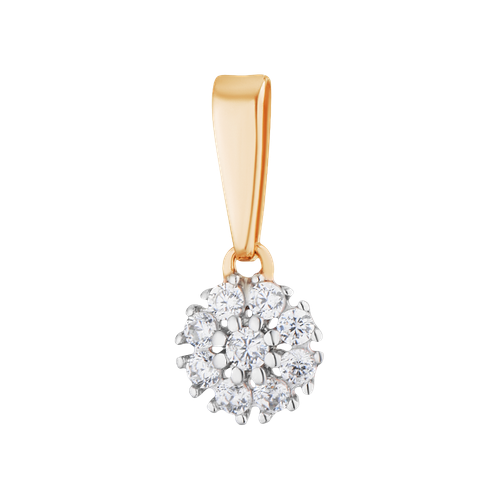 фото Подвеска ювелир карат, красное золото, 585 проба, фианит