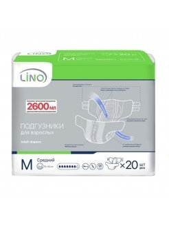 Подгузники для взрослых Lino M Medium 2.6л 20шт МедЛен - фото №2