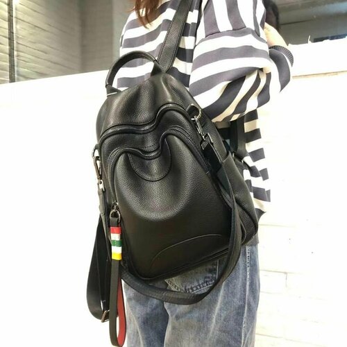 фото Рюкзак maryam, фактура зернистая, черный