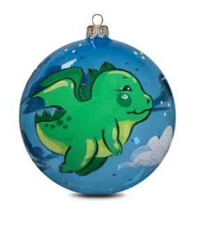 Шар на елку Дракон в полете 8см