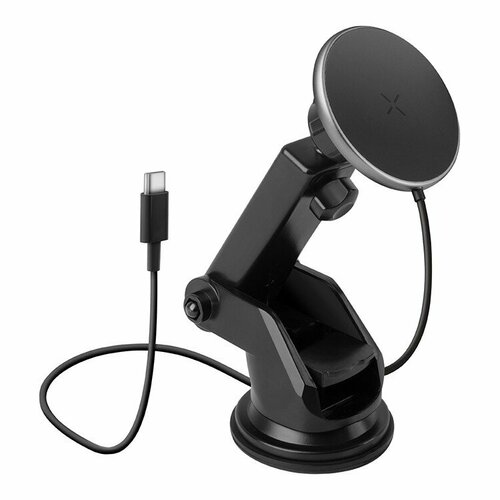EnergEA Автодержатель-беспроводное ЗУ MagDrive 15W Air/Dash Gunmetal Black