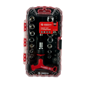 Набор бит (вставок) 27 предметов + головки Т-рукоятка с храповым механизмом (АвтомTool: 1/4)