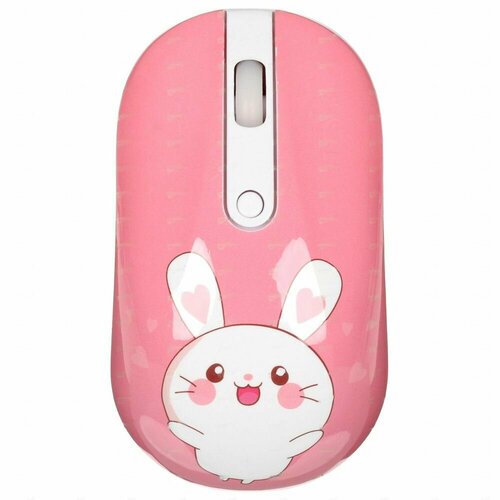 Мышь беспроводная DEXP WM-311WU Rabbit with heart розовый