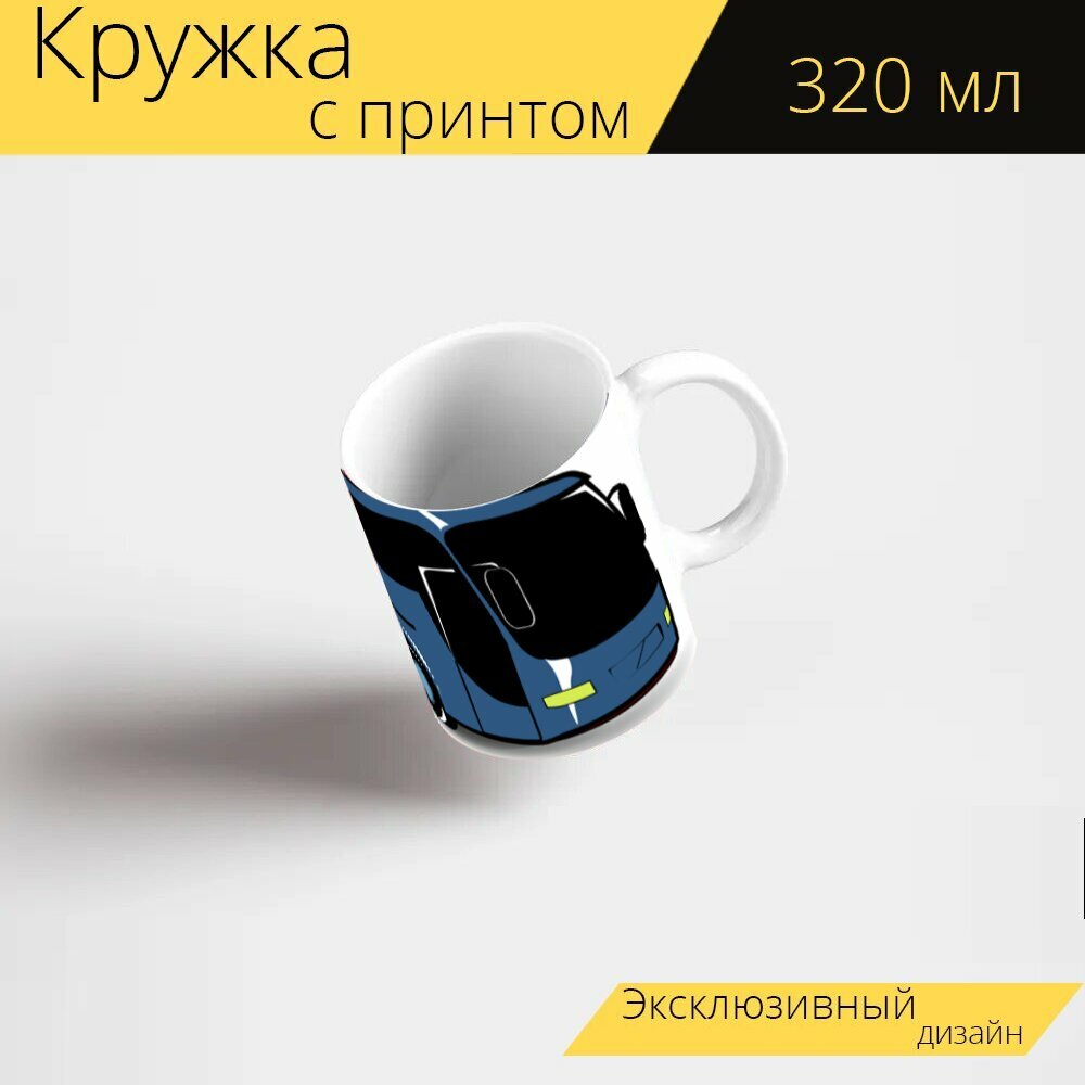 Кружка с рисунком, принтом "Автобус, общественный транспорт, транспорт" 320 мл.