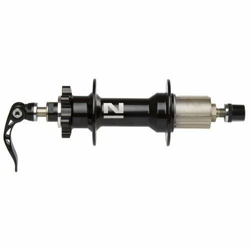 фото Втулка 5-326149 д/fatbike алюминий, задняя 170мм 36отв д/диск. 8-11ск. 5 промподшипников. 492г с эксцентриком, 10мм черная novateс novatec