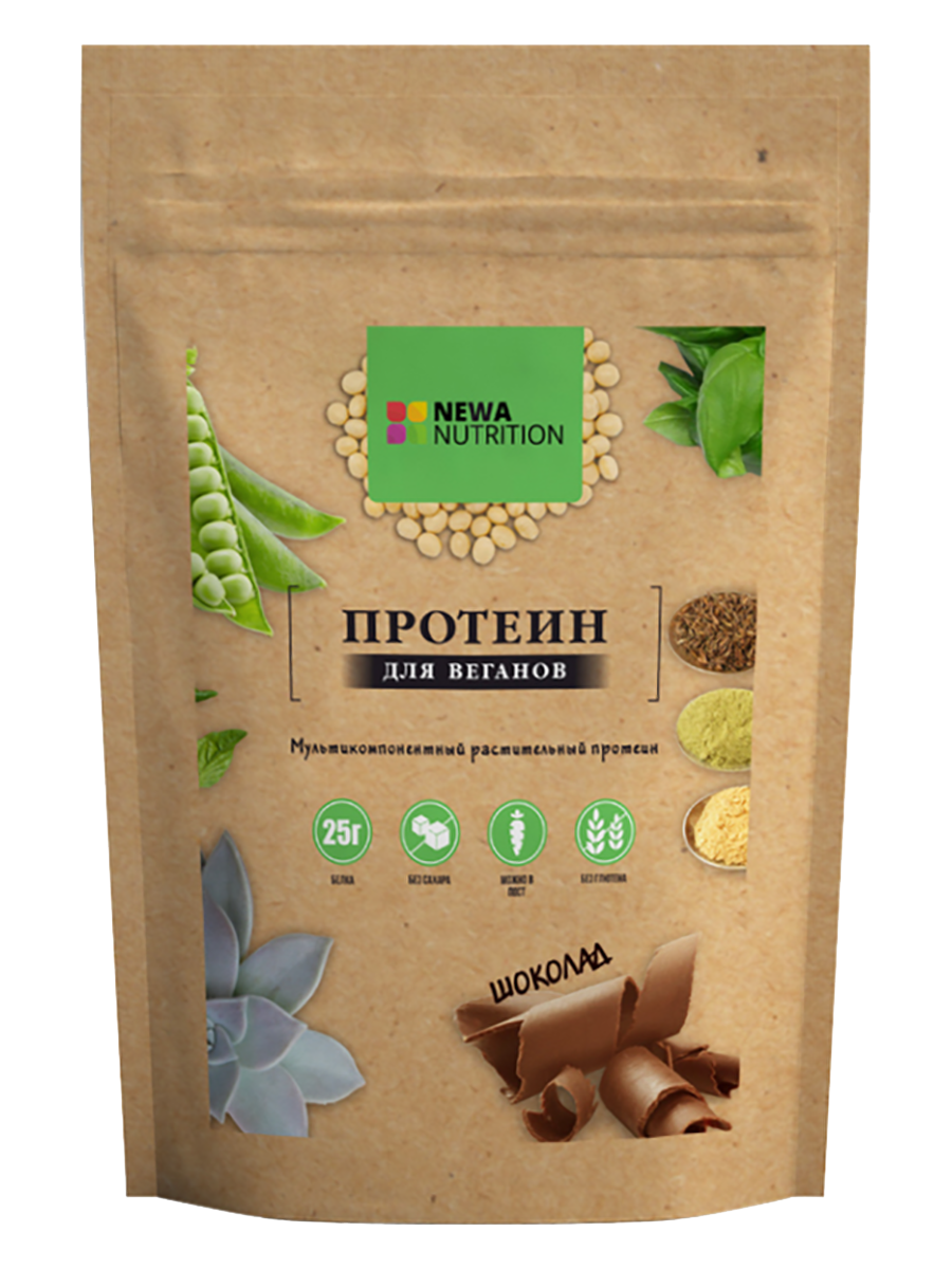 Newa Nutrition Протеин для веганов, с какао, 350 г, Newa Nutrition